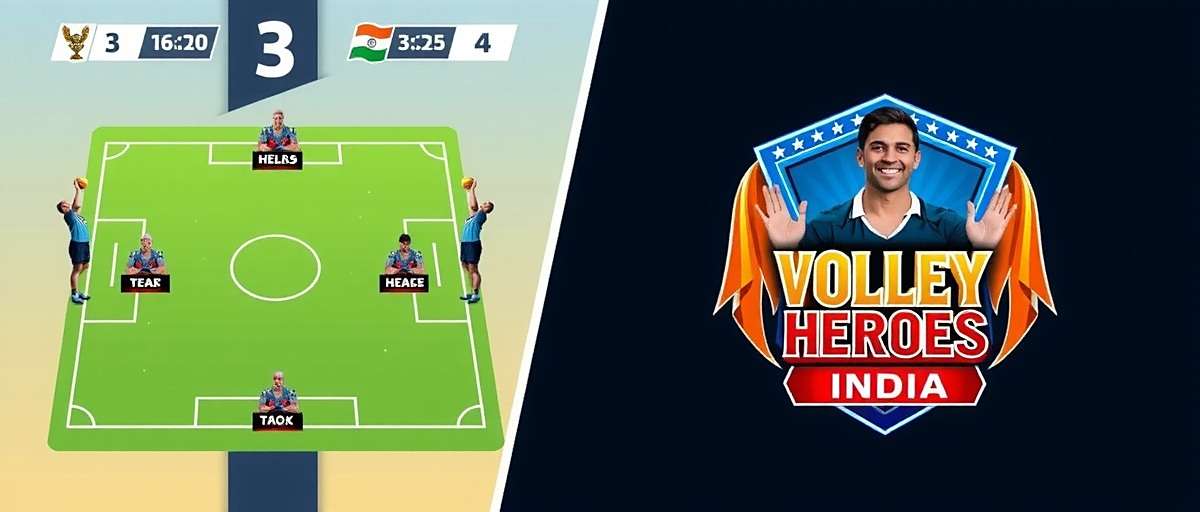 Volley Heroes India Team Strategy Volley Heroes India strategic gameplay showing team formation